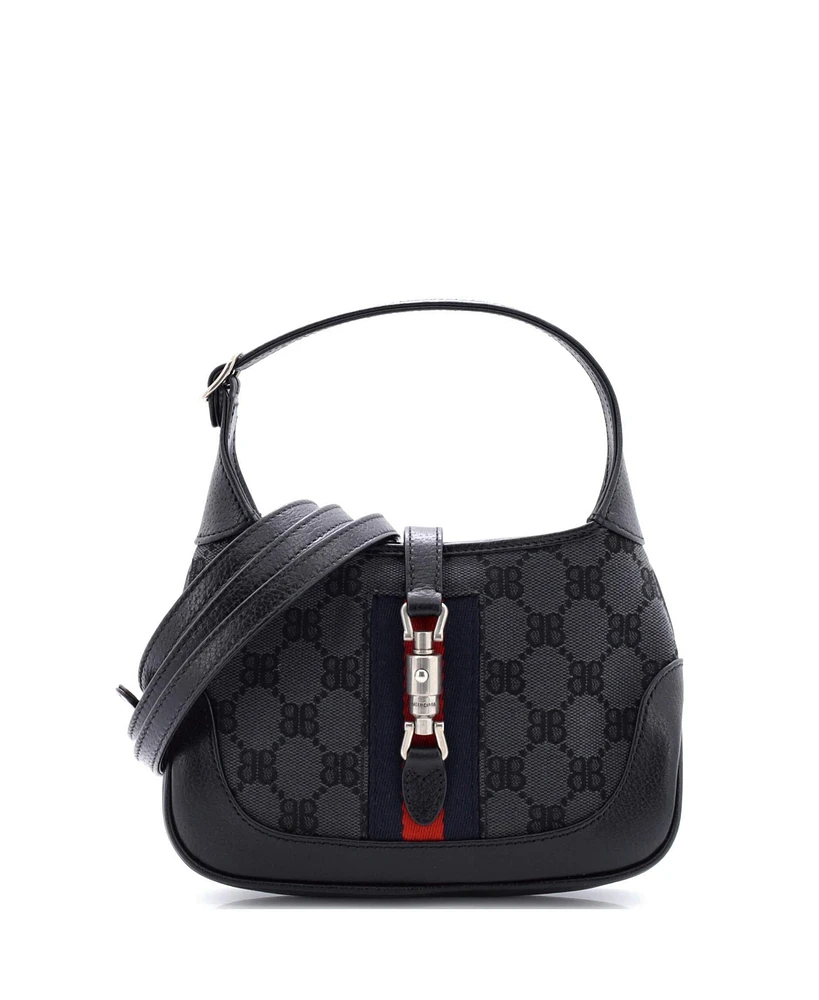 Pre-Owned Balenciaga Mini x Gucci The Hacker Project Jackie 1961 Hobo Bb Canvas