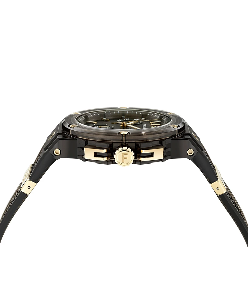 Ferragamo Men's Swiss Chronograph F-80 Translucent Polyurethane Strap Watch 44mm