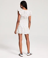 And Now This Women's Floral Cotton Bubble-Hem Mini Dress, Exclusively at Macy's