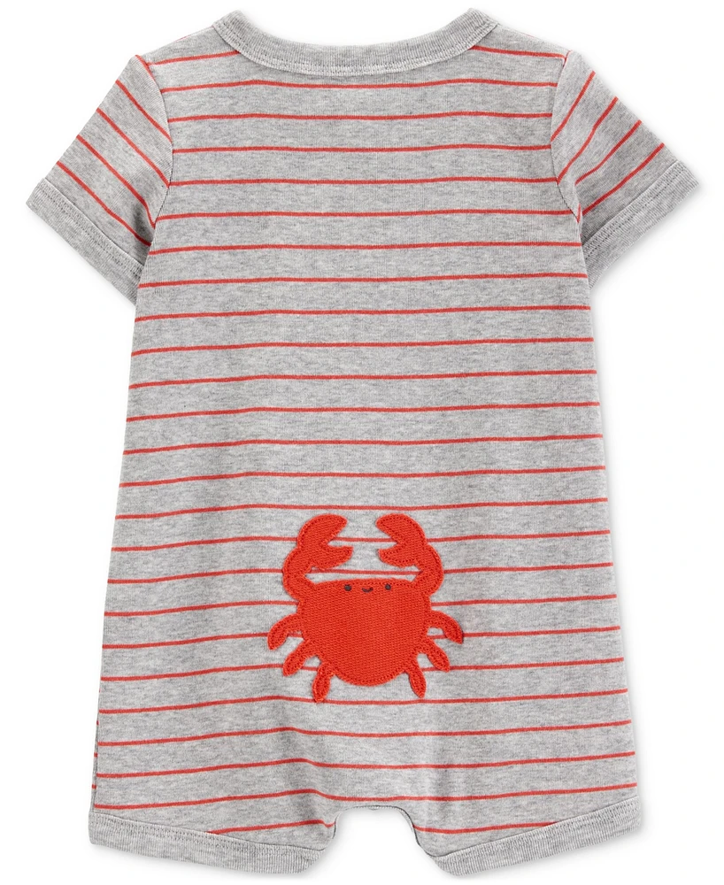 Carter's Baby Boys Crab Striped Short-Sleeve Romper