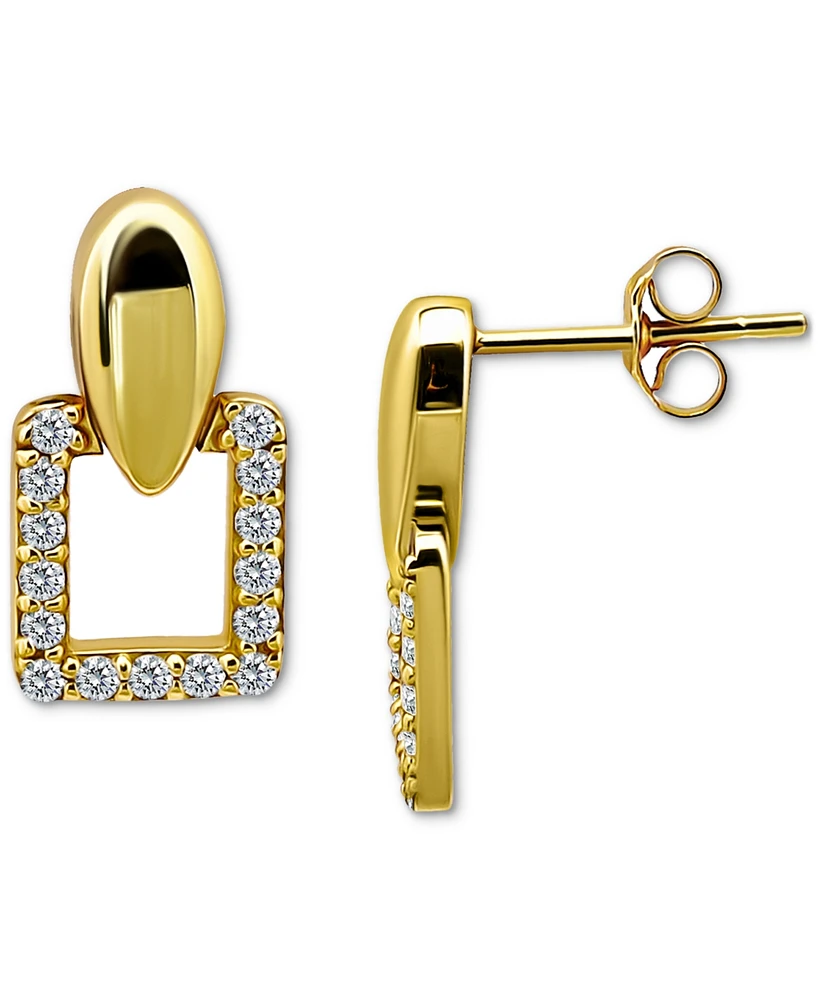Giani Bernini Cubic Zirconia Square Earrings (3/4 ct. t.w.) 18k Gold over Sterling Silver (Also Available Silver)