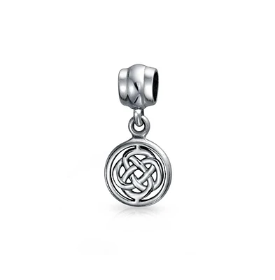 Bling Jewelry Celtic Infinity Love Knot Dangle Charm Bead in Oxidized Sterling Silver Bracelet