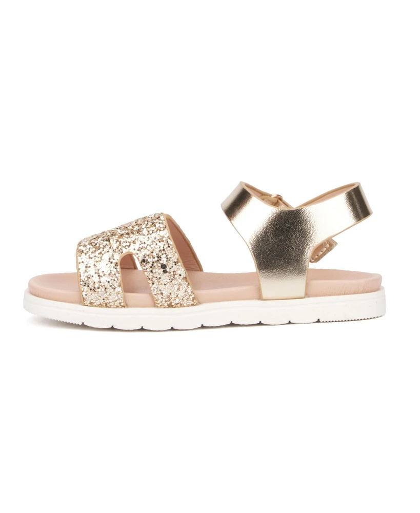 Olivia Miller Big Girls Glitter Glow Slide Sandals