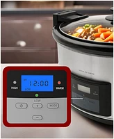Elite Cuisine 8.5 Quart Stainless Steel Programmable Slow Cooker with locking lid