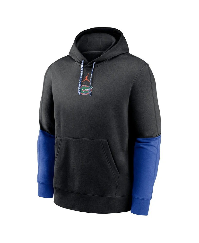 Jordan Men's Black/Royal Florida Gators 2024 Sideline Club Pullover Hoodie