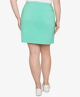 Hearts Of Palm Plus Size It Had To Be Blue Solid Tech Stretch Pull On Skort