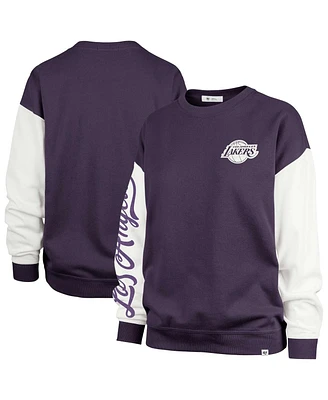 '47 Brand Women's Oversized Pullover Sweatshirt Purple Los Angeles Lakers Rise Andie Pullover Sweatshirt