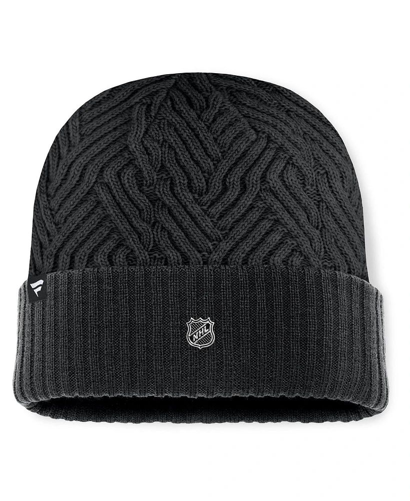 Fanatics Men's Black Minnesota Wild Authentic Pro Road Cuffed Knit Hat