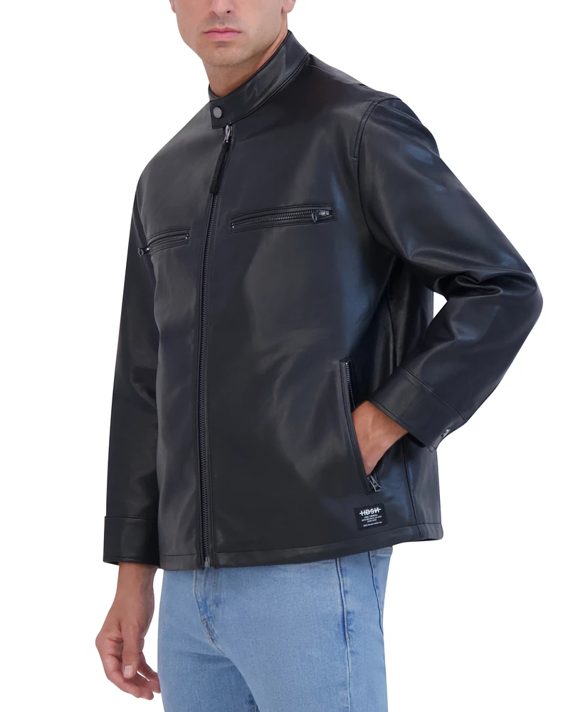 Hudson Men's Faux Leather Racer Jacket