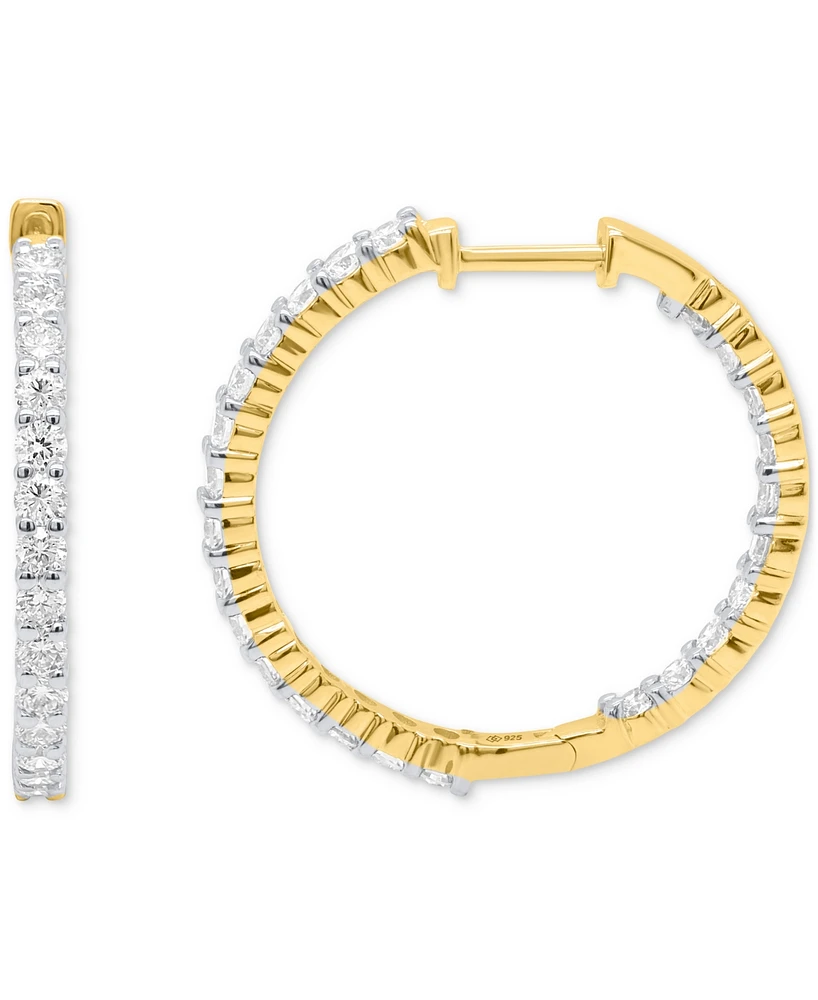 Forever Grown Diamonds Lab Diamond Hoop Earrings (2 ct. t.w.) Sterling Silver or 14K Gold-Plated