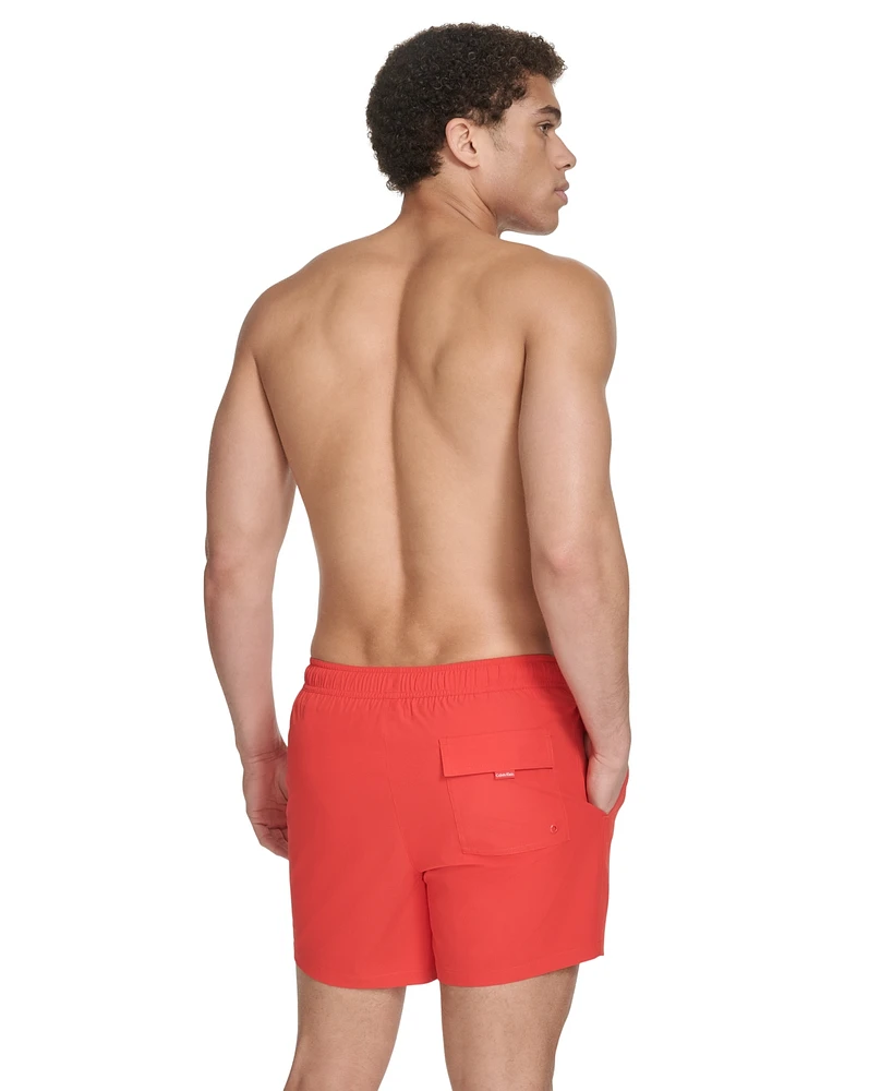 Calvin Klein Men's Core Euro Regular-Fit Quick-Dry 5" Swim Trunks with Compression Short Liner