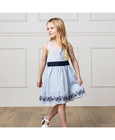 Hope & Henry Toddler Girls Heirloom Sleeveless Special Occasion Sundress with Bow Back Detail and Embroidery