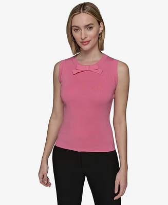Karl Lagerfeld Paris Women's Bow-Tie Sleeveless Sweater