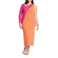 Eloquii Women's Colorblocked Asym Dress