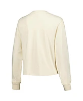 Image One Women's Natural Ole Miss Rebels Comfort Colors Basketball Cropped Long Sleeve T-Shirt