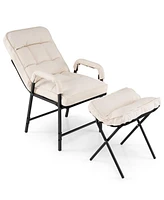 Modern Accent Chair with Ottoman and Adjustable Backrest for Comfortable and Stylish Seating