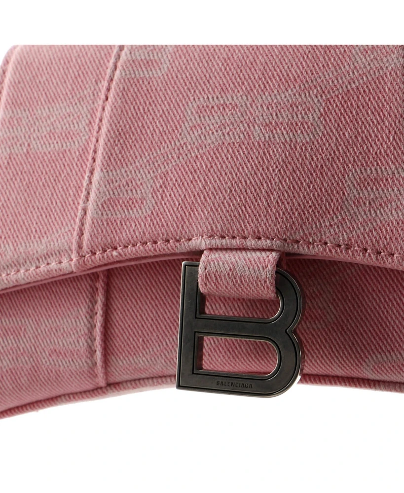 Pre-Owned Balenciaga Xs Hourglass Top Handle Bag Bb Monogram Denim