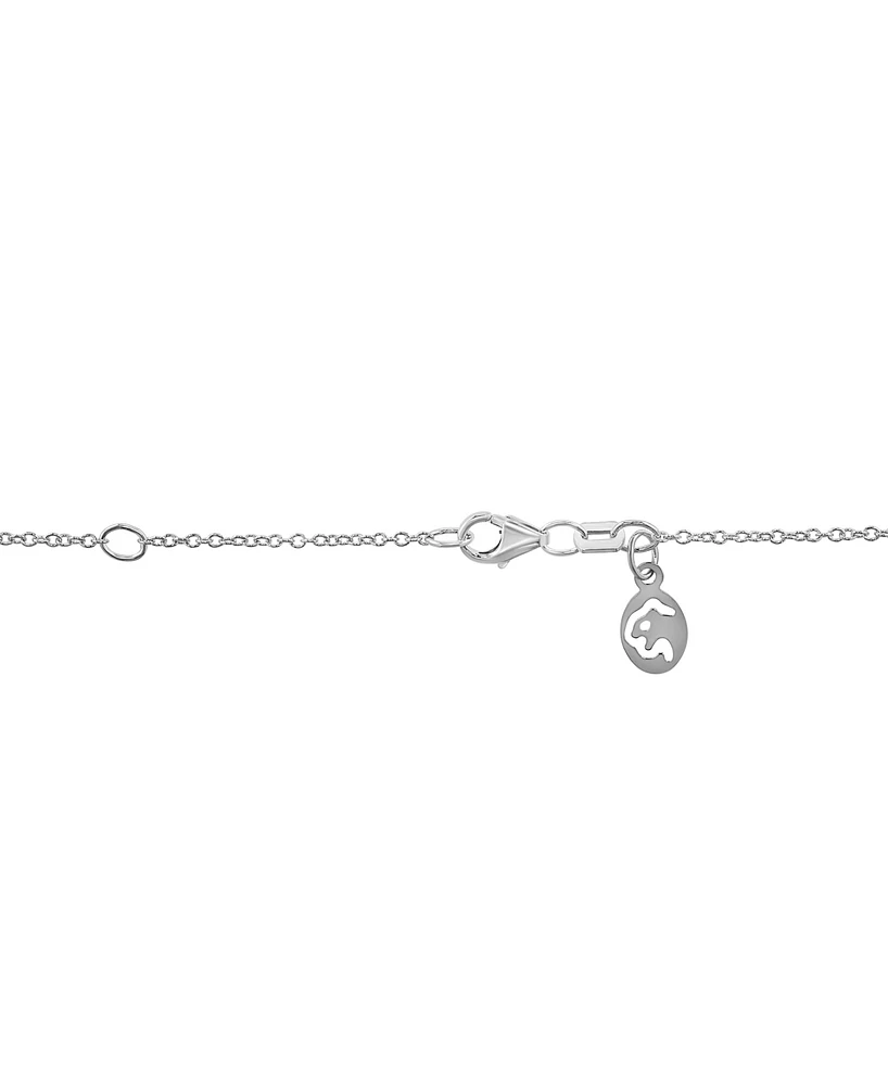 Effy Sapphire (1-7/8 ct. t.w.) & Diamond (1/3 ct. t.w.) Flower Pendant Necklace in 14k White Gold , 17" + 1" extender