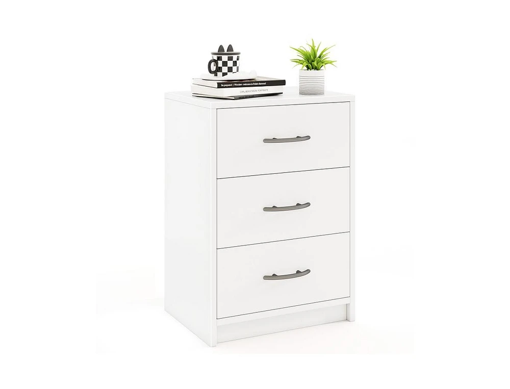 3-Drawer Nightstand with Storage for Bedroom or Living Room, Compact Design
