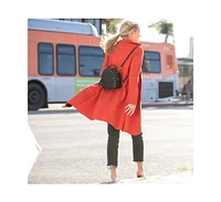 Susu Small Black Leather Backpack Purse for Women Convertible Crossbody Bag Women's Handbag