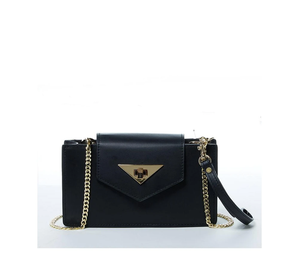 Susu Mini Crossbody Bag Black Leather Purse Wristlet Women's Handbag