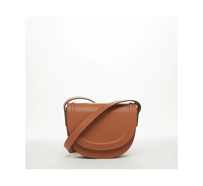 Susu Leather Saddle Bag Brown Crossbody Purse Women's Handbag