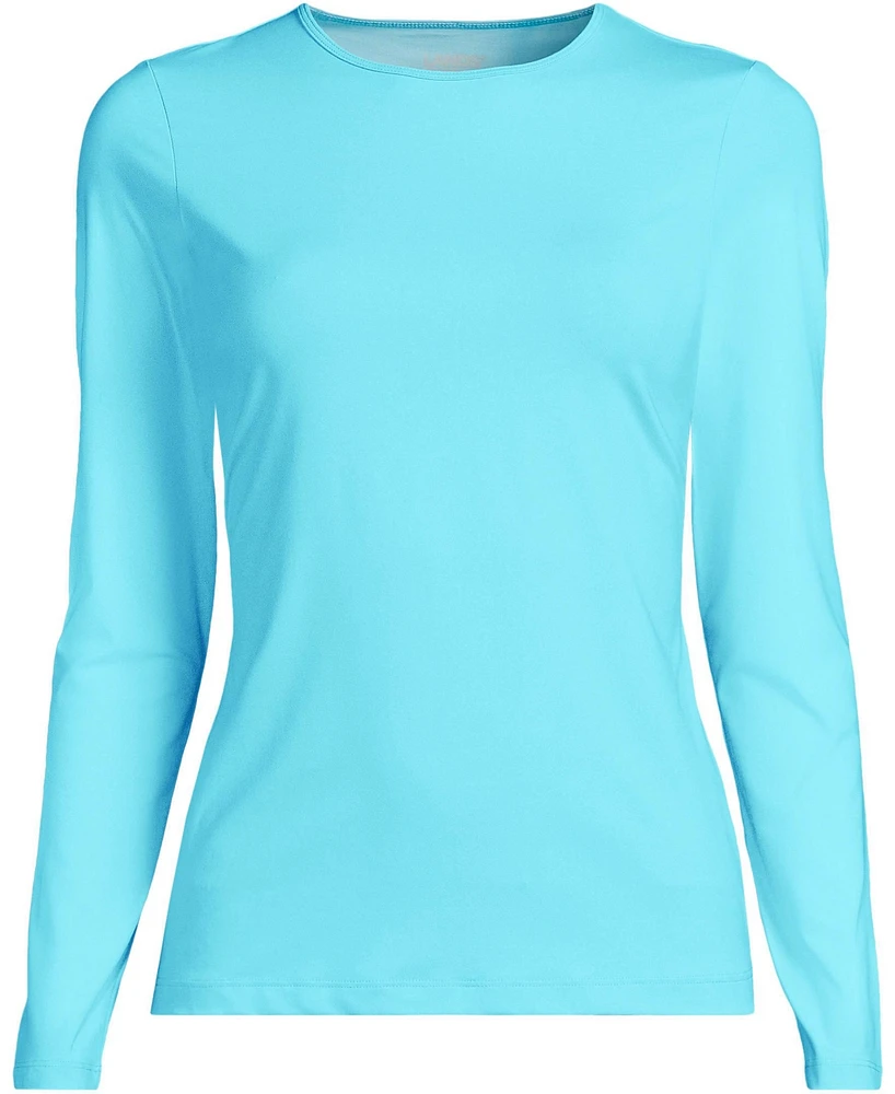 Lands' End Women's SunShade Upf 50 Long Sleeve Relaxed Rash Guard