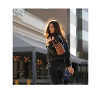 Susu Chocolate Brown Leather Bucket Bag Small Crossbody Purse Women's Handbag