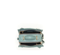 Susu Leather Cat Purse Crossbody Bag Mineral Blue Handbag for Women with Top Handle and Adjustable Strap