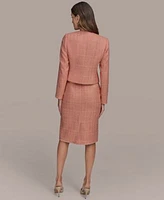 Donna Karan New York Womens Tweed Jacket Pencil Skirt
