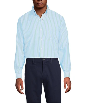 Lands' End Men's Pattern No Iron Supima Oxford Dress Shirt