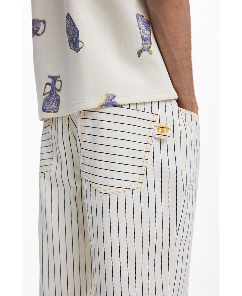 Desigual Men's Vertical striped pants