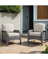 Xizzi 2 Pieces Patio Fruniture Set,Outdoor Wicker Chairs,Artificially Woven Rattan Chairs with Armrest Support Thickened Comfortable Cushion