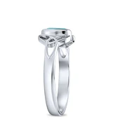 Bling Jewelry Delicate Oval Natural Stone Bff Sorority Sister Promise Trinity Celtic Knot Triquetra Ring Thin Band .925 Sterling Silver Rings