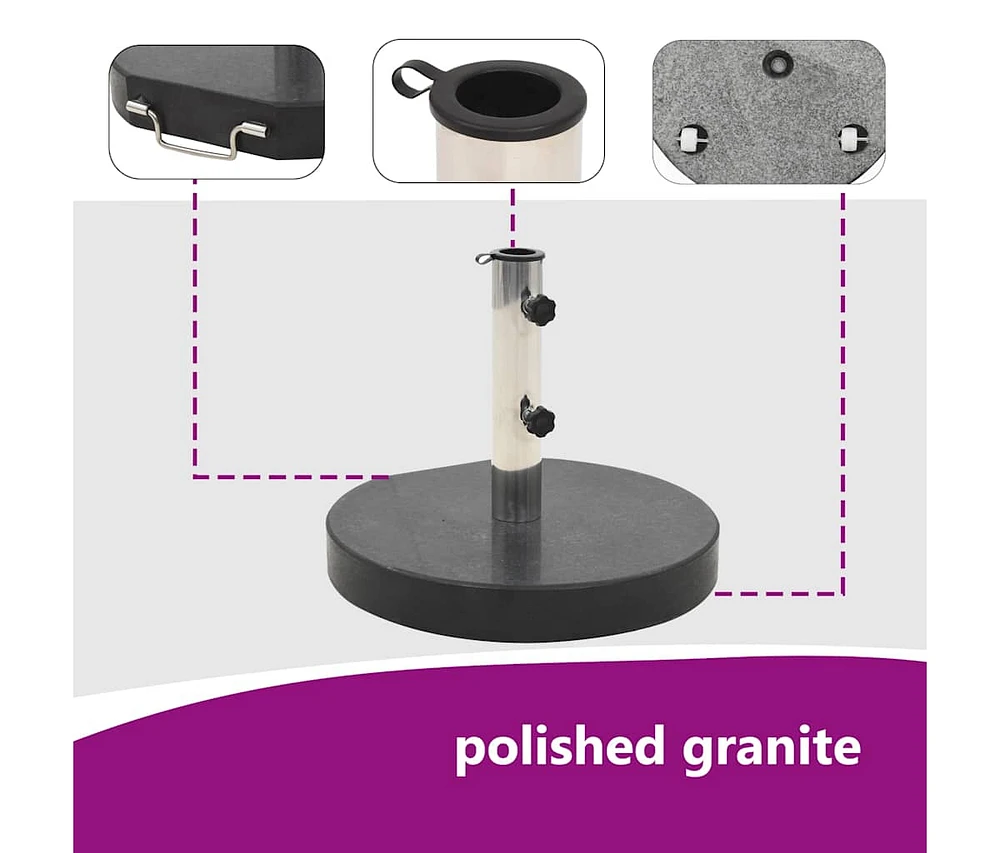 Parasol Base Granite lb Round Black