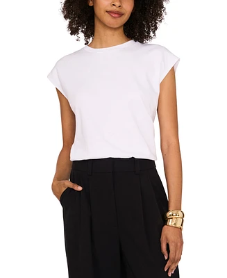 Vince Camuto Women's Bubble-Hem Cap Sleeve Top