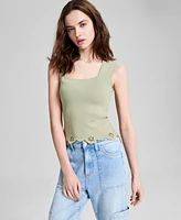 And Now This Women's Square-Neck Cutwork Trim Top, Exclusively at Macy's