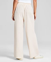 And Now This Women's Cotton Tie-Waist Wide-Leg Pants, Exclusively at Macy's