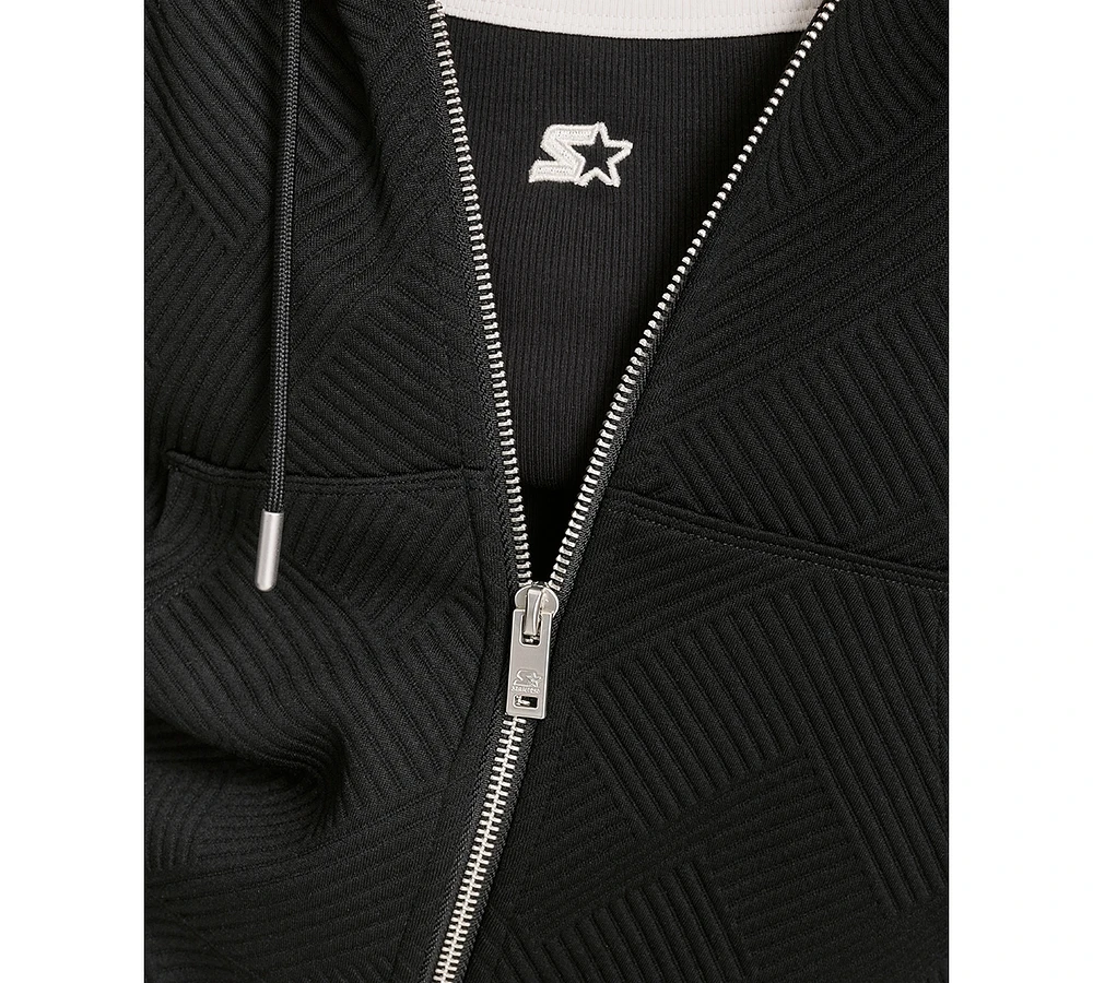 Starter Women's Geo Jacquard Cropped Full-Zip Hoodie