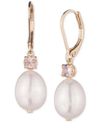 Lauren Ralph Lauren Gold-Tone Crystal & Freshwater Pearl Drop Earrings