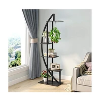 Tribesigns 5-Tier Plant Stand Pack of 2, Multi-Purpose Curved Display Shelf Bonsai Flower Rack for Indoor Garden, Balcony