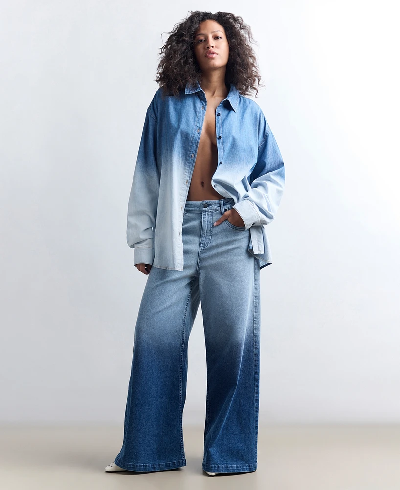 Kenneth Cole Women's Cotton Gradient-Dye Oversized Shirt