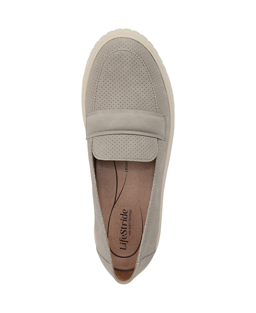 LifeStride Women's Geneva-Chop Closed Round Toe Platform Penny Loafers