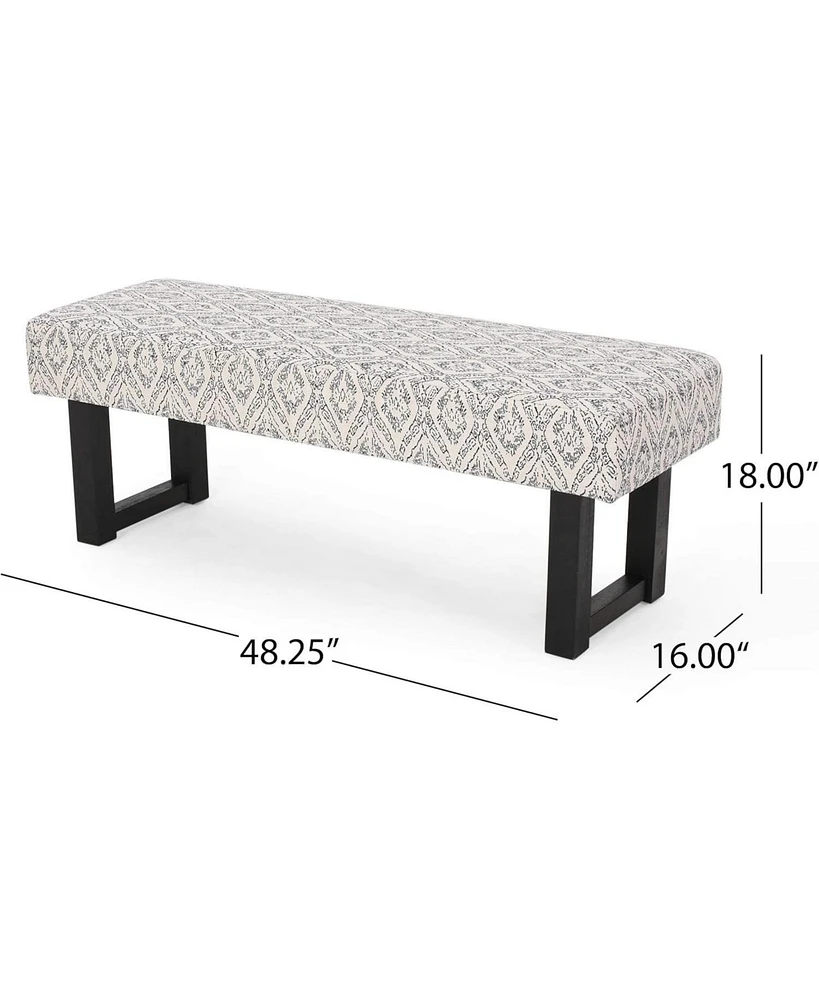 Ashford Boho Fabric Bench Great Deal Furniture Boho Fabric Bench, Black Print