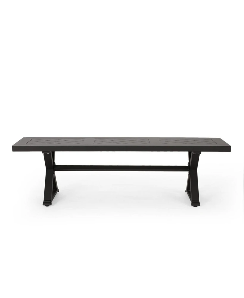 Outdoor Dining Bench, Antique Matte Black