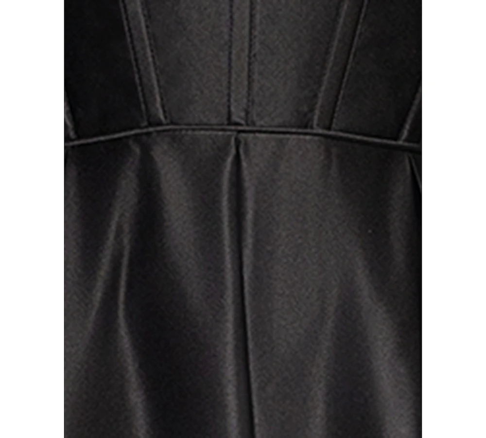 Blondie Nites Juniors' Rhinestone Draped-Neck Corset Gown