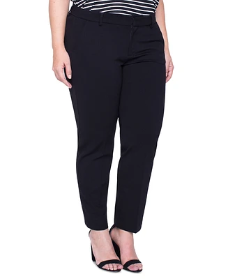 Liverpool Los Angeles Plus Kelsey Mid-Rise Slim-Leg Pants