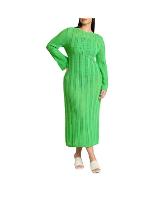 Eloquii Plus Size Women's Plus Size Sweater Dress Cover-Up