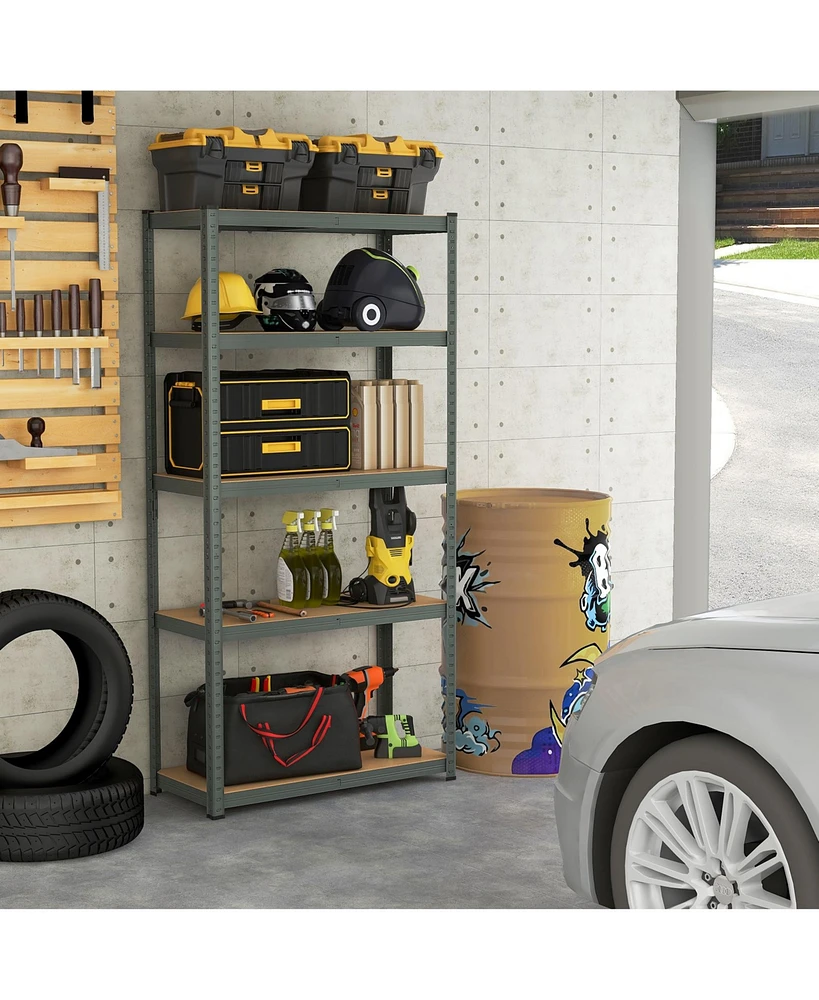 5-Tier Shelving Unit with 2000 Lbs Capacity Heavy-Duty Storage Rack for Home & Garage