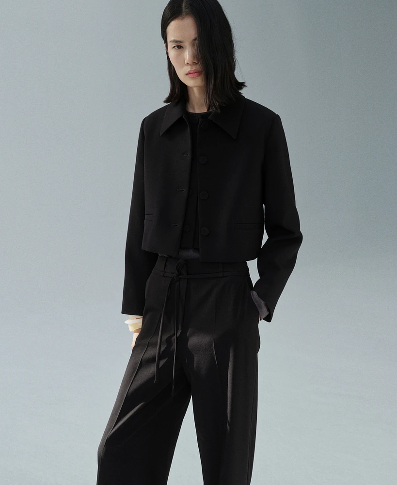 Mango Women's Bow Straight Trousers